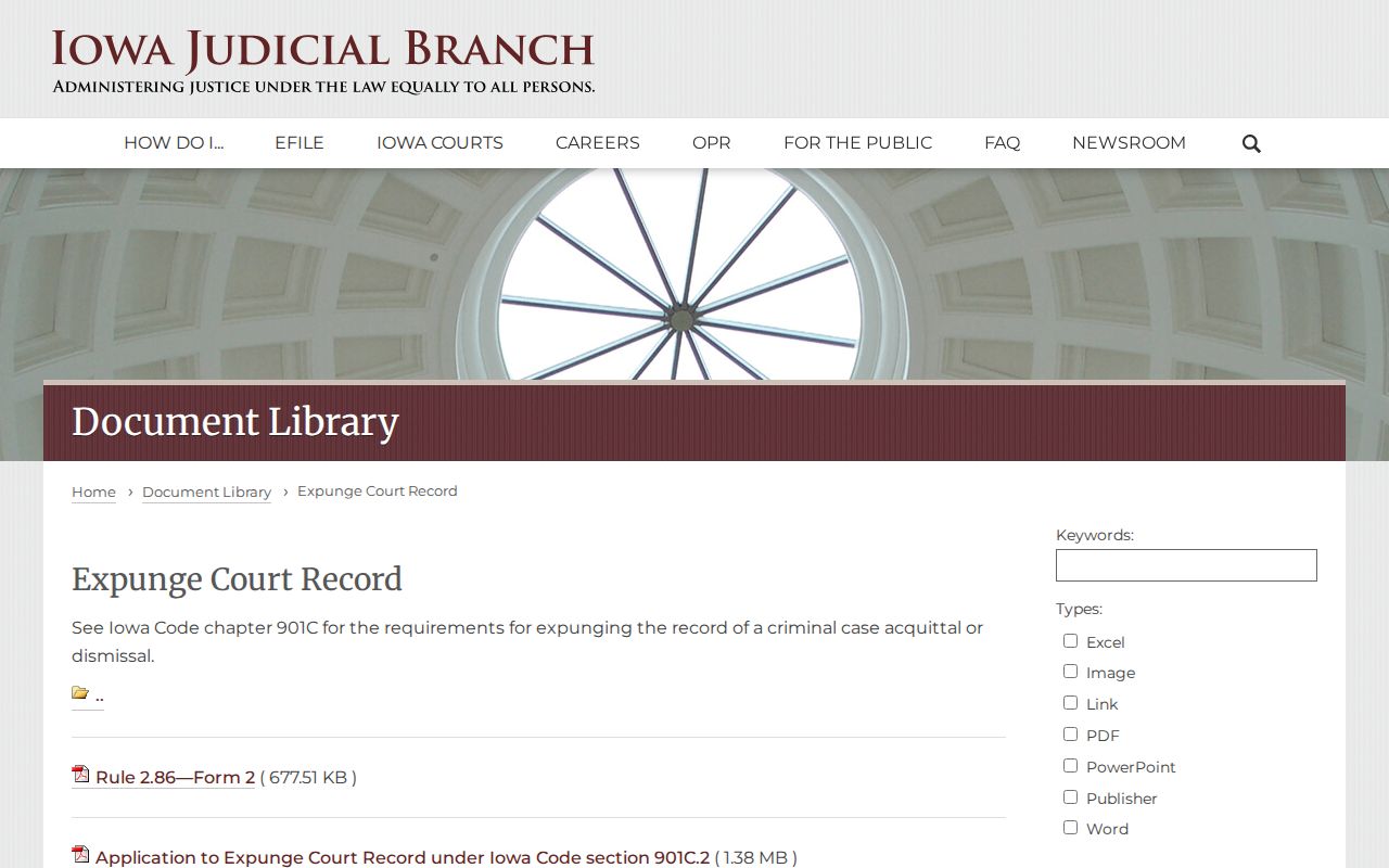 Crawford County arrest record research using Iowa expungement forms