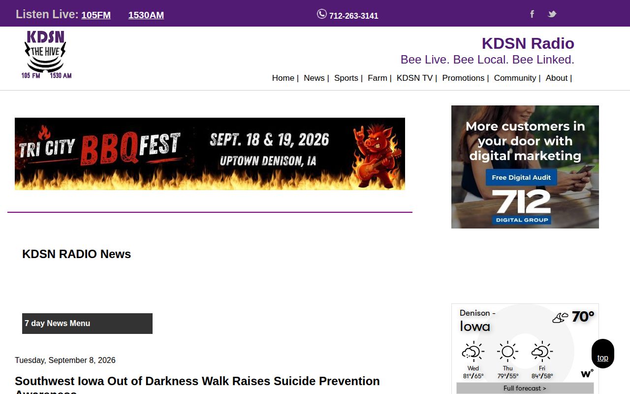 KDSN local news listing used as a secondary Crawford County arrest-report trail